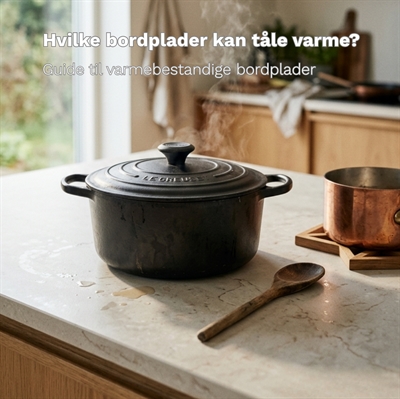 Hvilke benkeplater kan tåle, at det settes varme ting på dem?